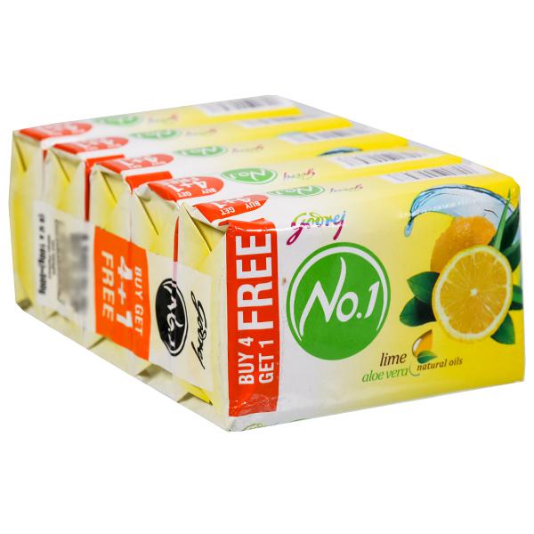 Godrej NO1 Lime Aloevera Soap Buy4 Get1 Free  